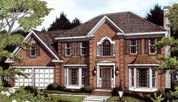 image of georgian & symmetrical house plan 6798